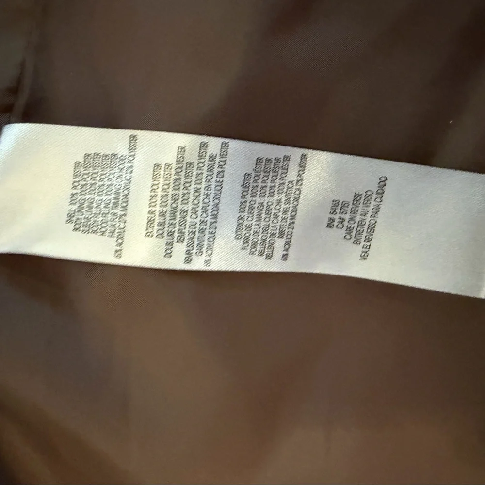 Calvin Klein Light Beige Puffer Coat with Faux Fur - Picture 6 of 7